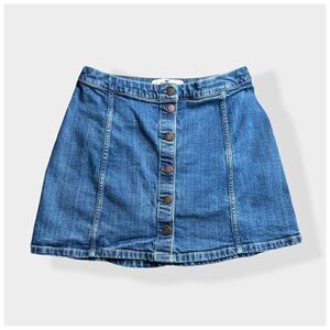 Hollister Medium Wash Denim A-Line Mini Skirt Sz 24
